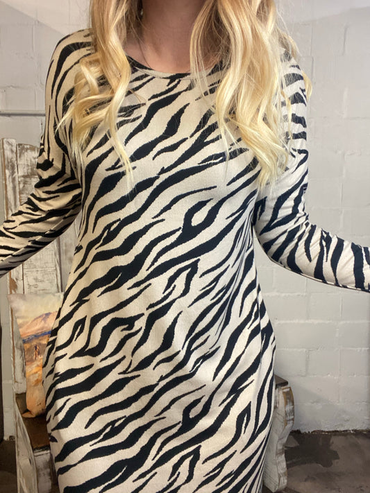 Zebra knit dress