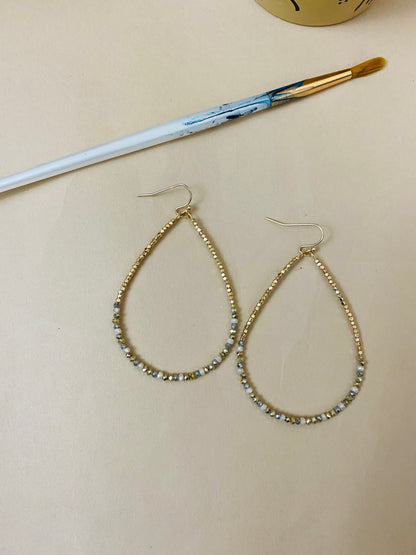 Let it Sparkle Drop Hoop Earrings