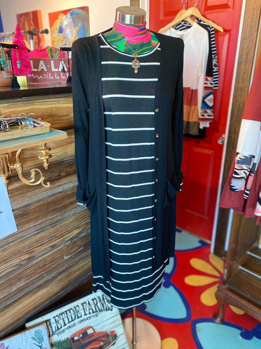 Black Striped Dress