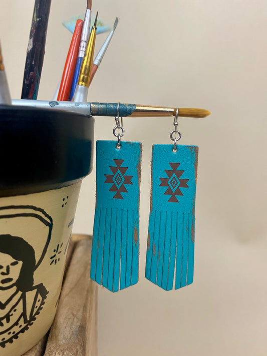 Aztec fringe earrings