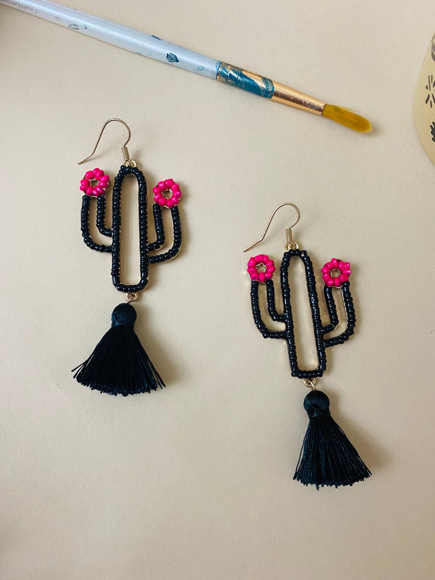 Black Cactus Earrings