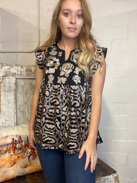 Sequin Cheetah Print