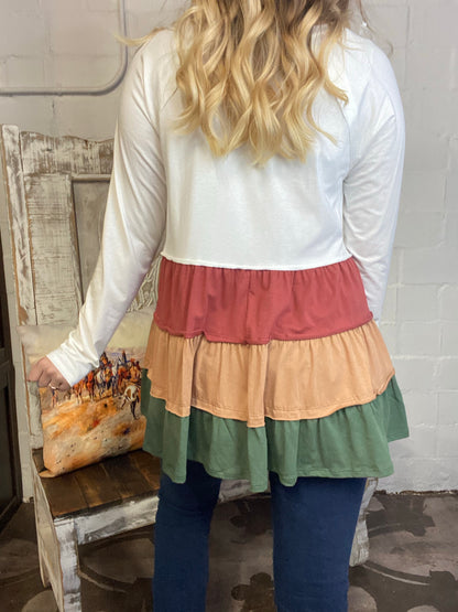 3 Tier Ruffle Bottom Top