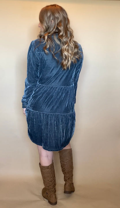 Steel Me Away Velvet Dress No