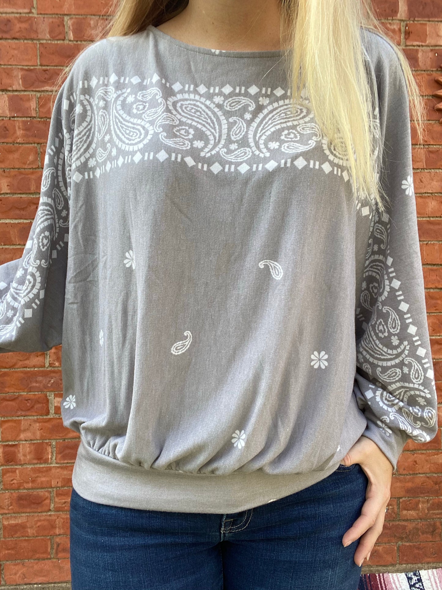 Grey Bandana Top