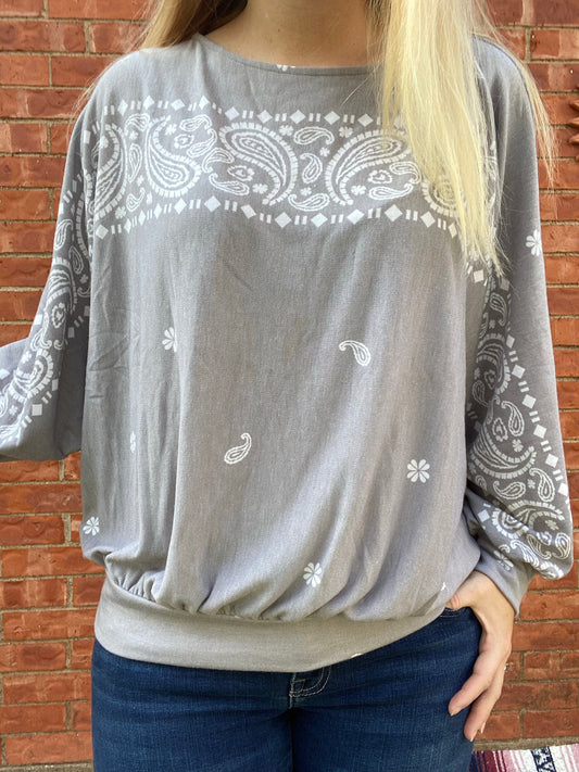 Grey Bandana Top