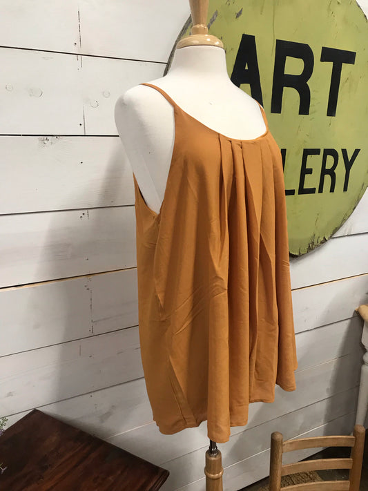 Mustard Pleated Tank - The Desert Paintbrush