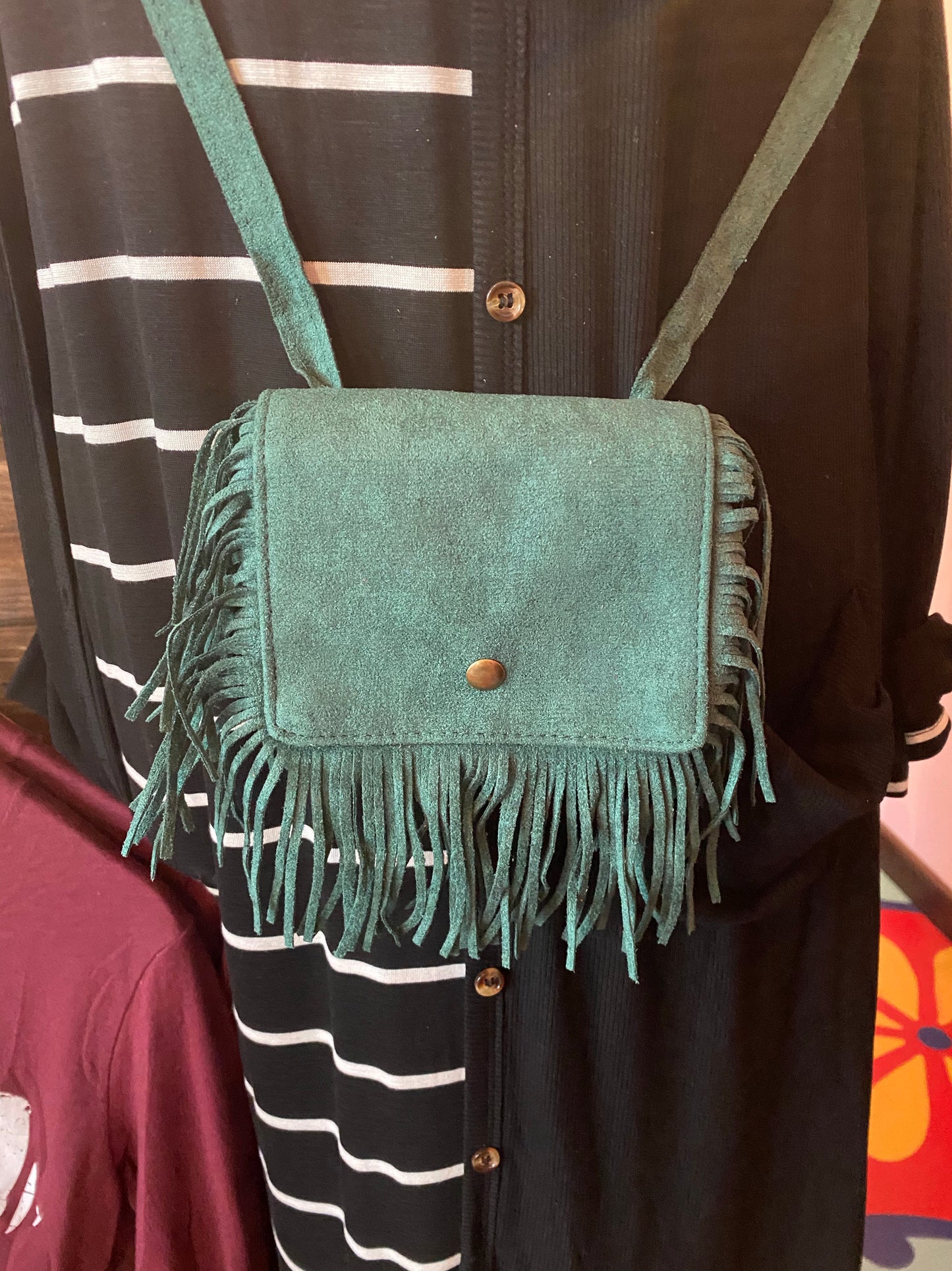 Small Suede Fringe Crossbody Purse