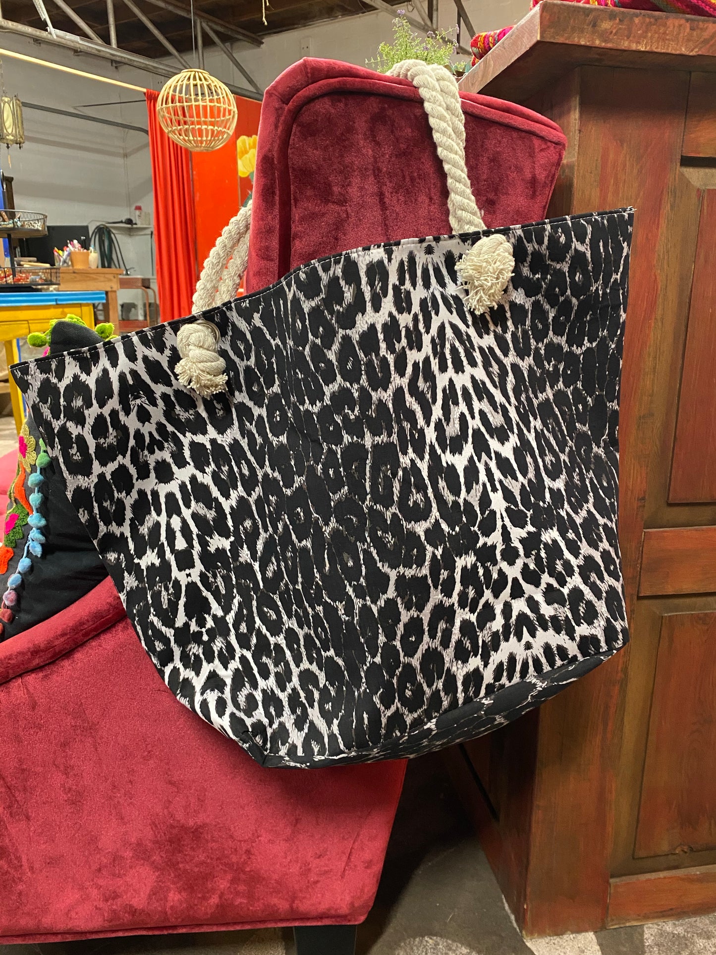 Animal print tote