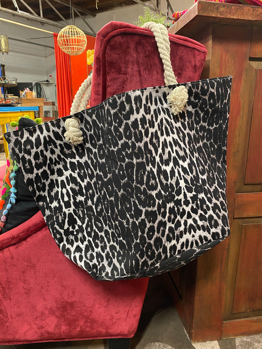 Animal print tote