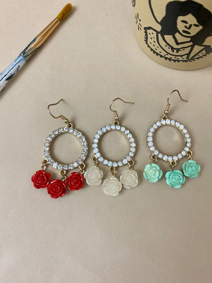 Roses and Ice Earrings