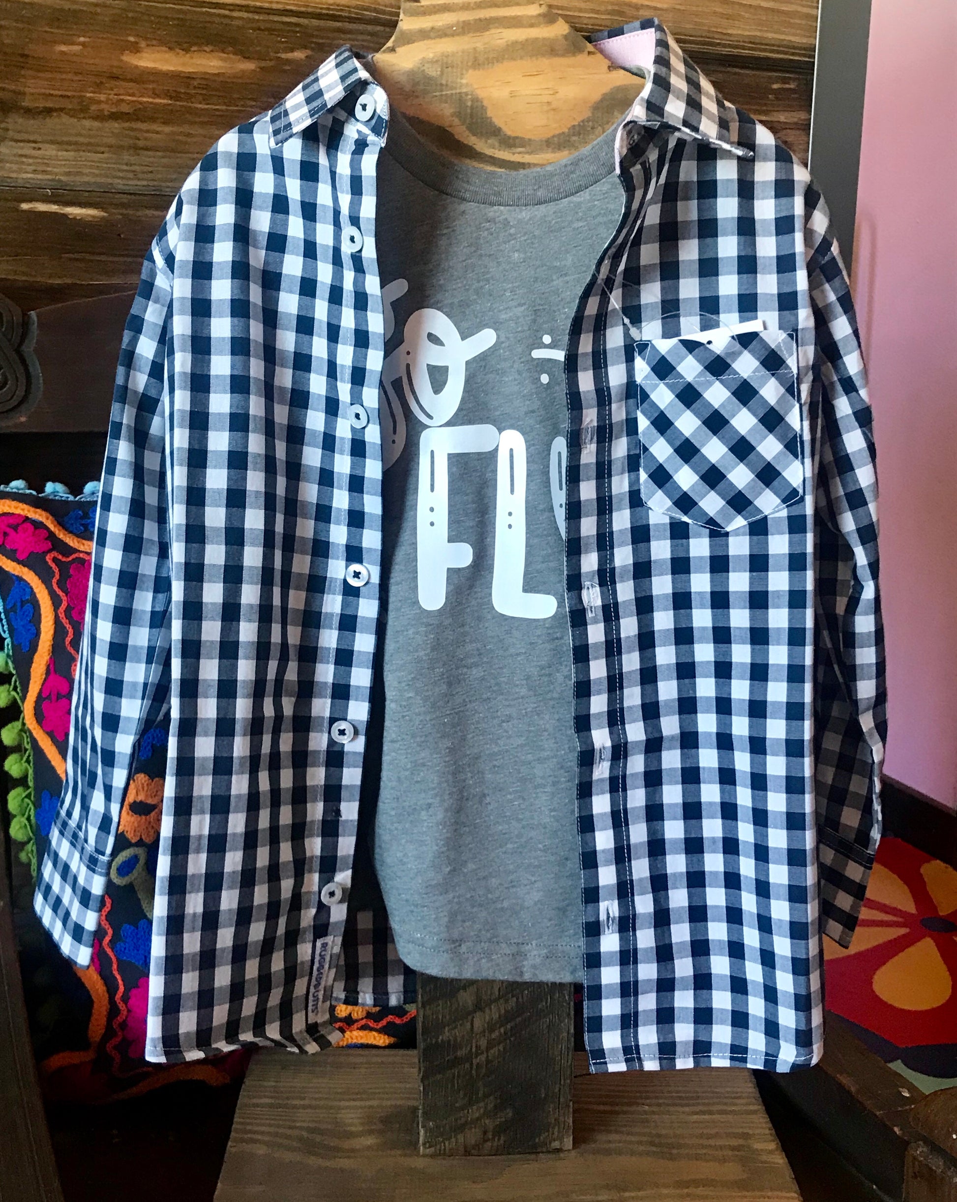 Blue plaid button down - The Desert Paintbrush