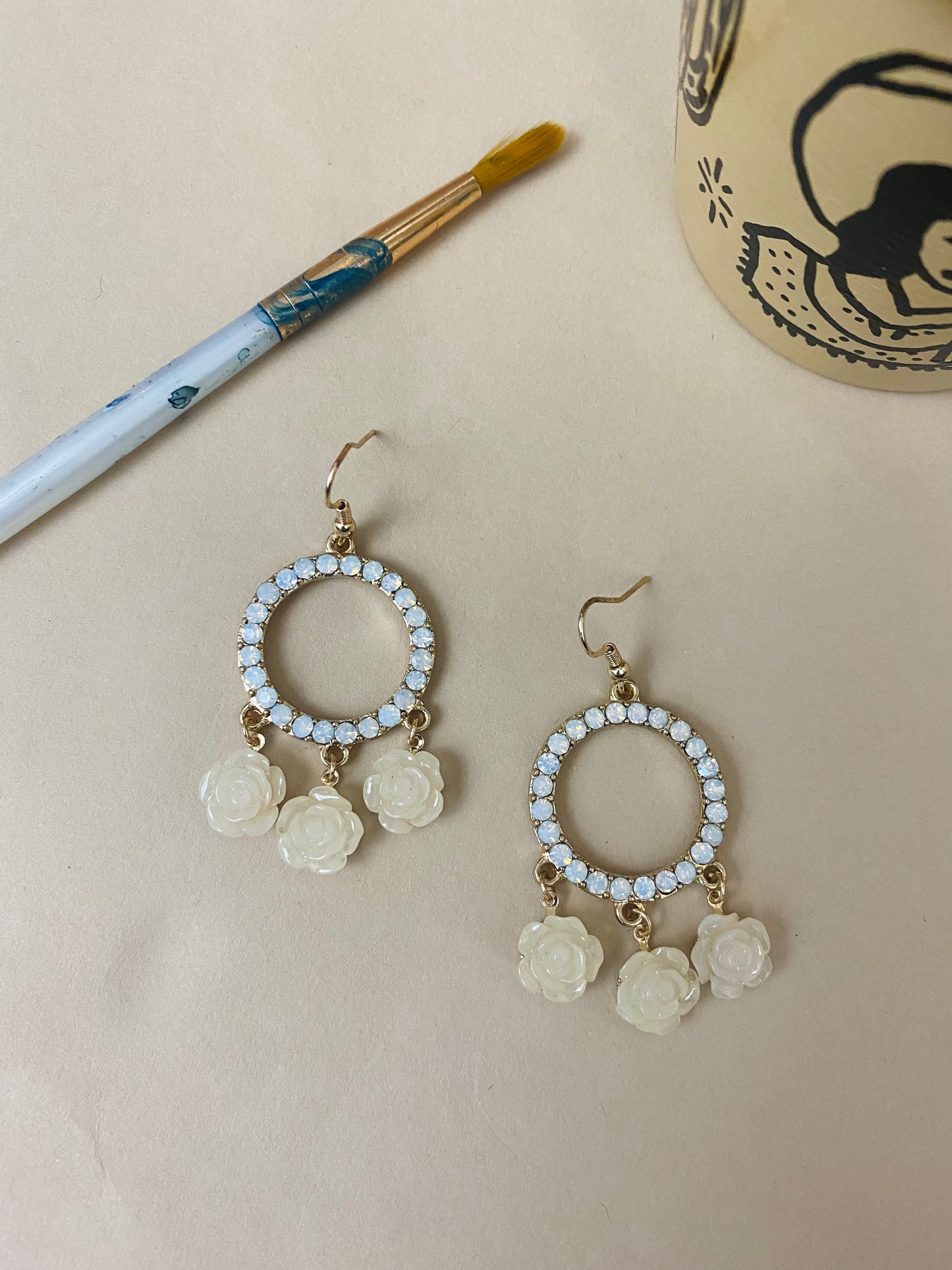 Roses and Ice Earrings