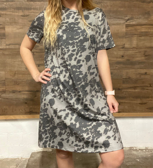 Charcoal Cowhide Dress