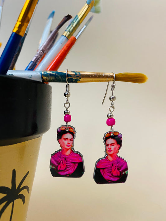 Frida Earrings- Hot Pink