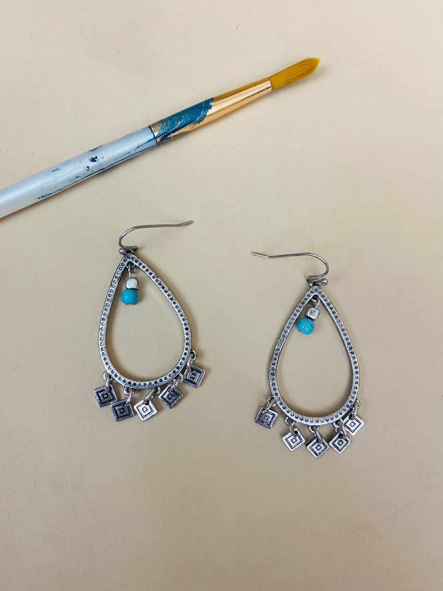 Antique Silver Diamond Earrings