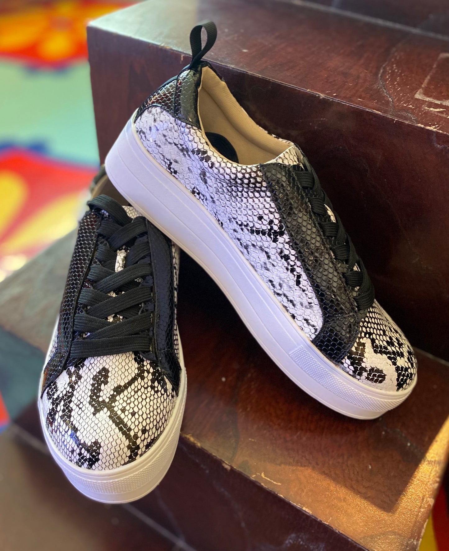 Snake Print Sneakers