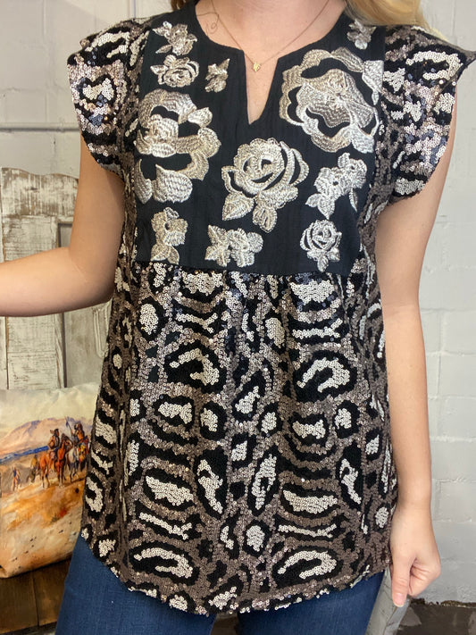Sequin Cheetah Print