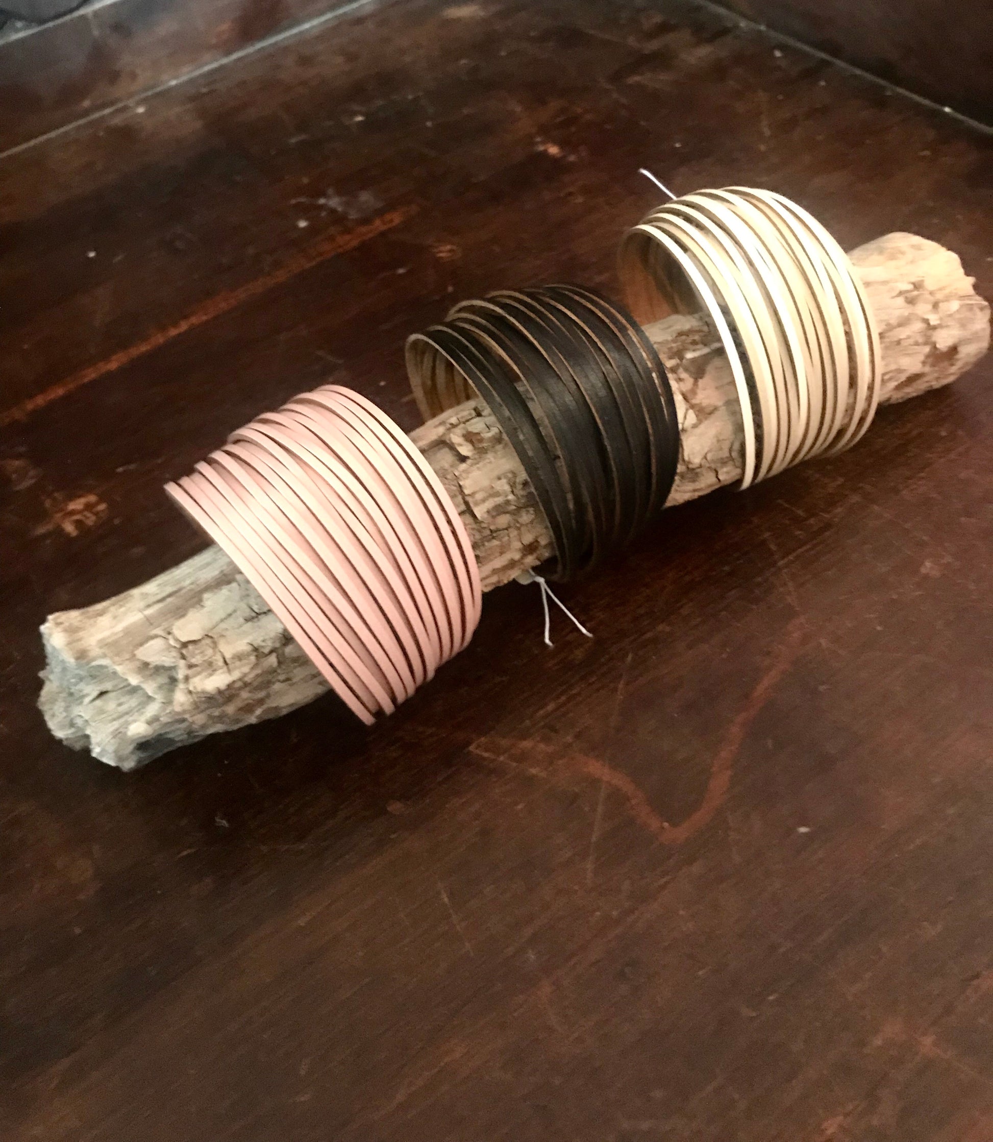 Leather strappy bangles - The Desert Paintbrush