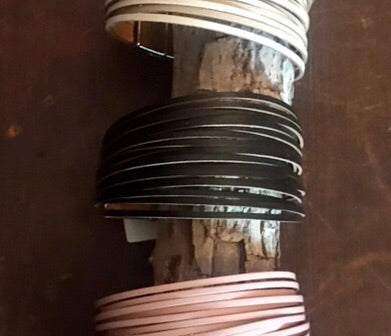 Leather strappy bangles - The Desert Paintbrush