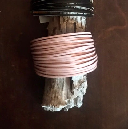 Leather strappy bangles - The Desert Paintbrush