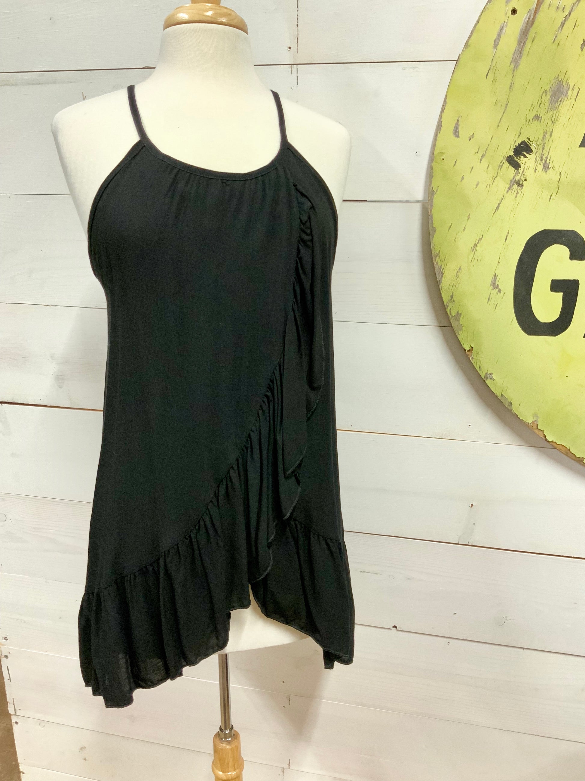 High Neck Tunic Top with Ruffles - The Desert Paintbrush