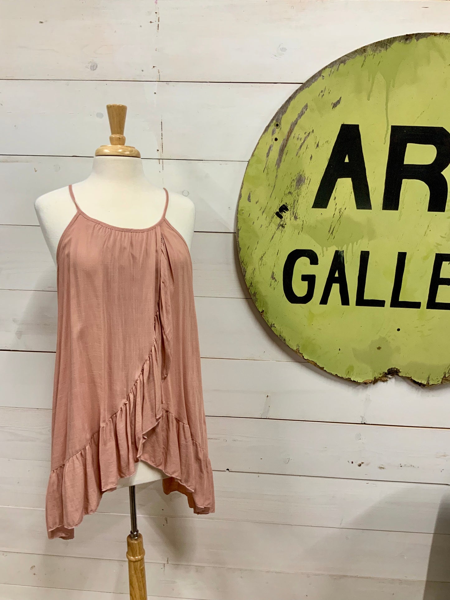 High Neck Tunic Top with Ruffles - The Desert Paintbrush