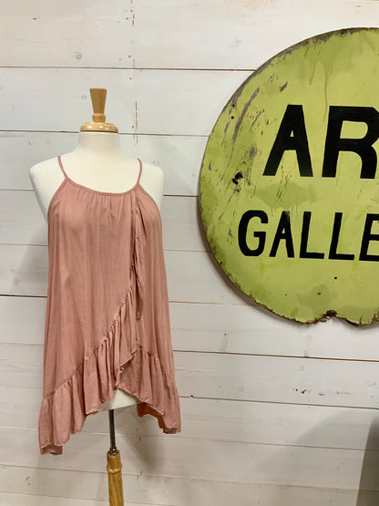 High Neck Tunic Top with Ruffles - The Desert Paintbrush