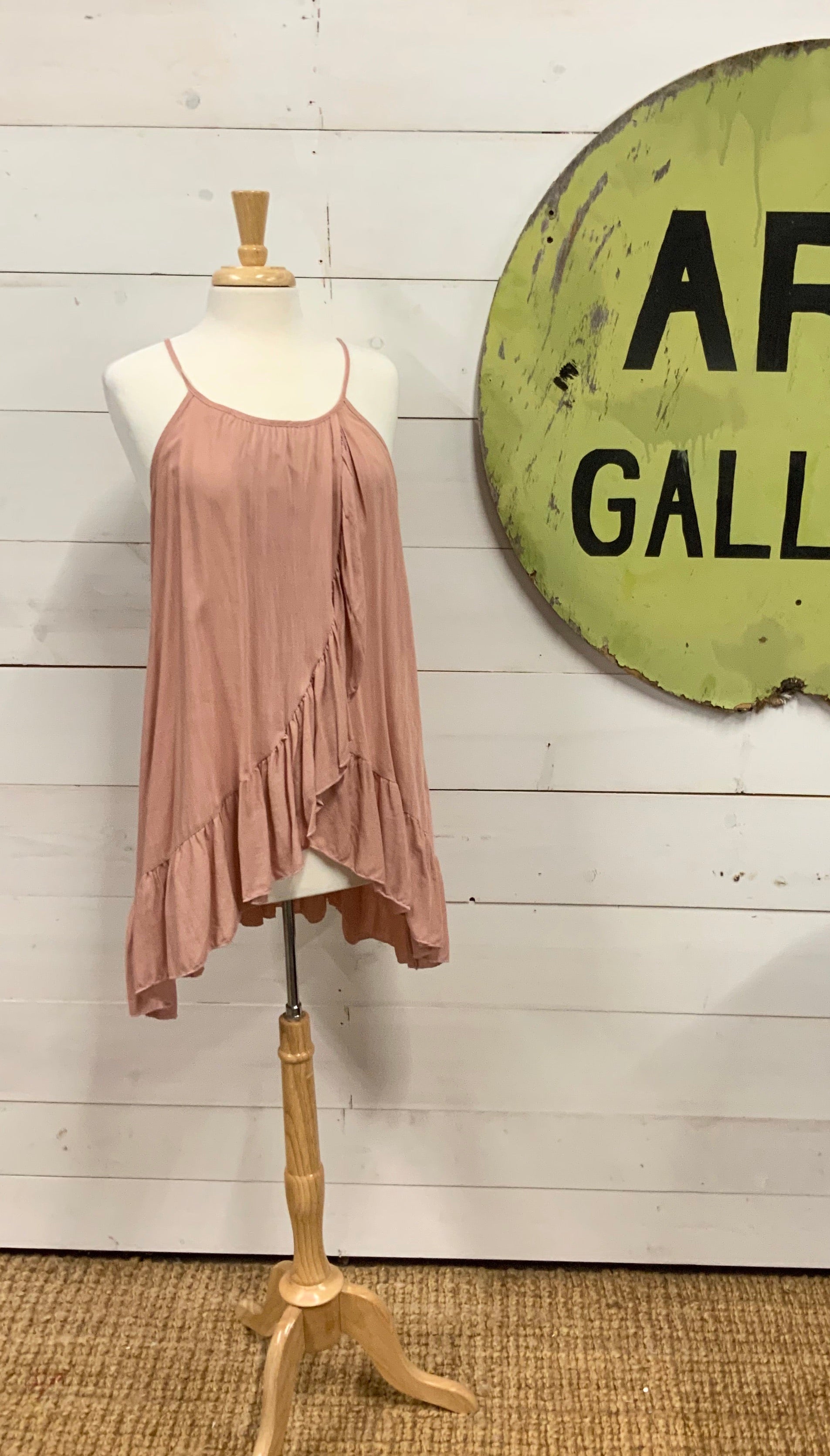 High Neck Tunic Top with Ruffles - The Desert Paintbrush