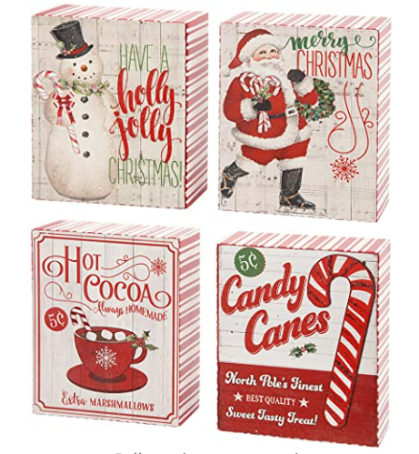 Vintage Xmas  4x4 Table Blocks